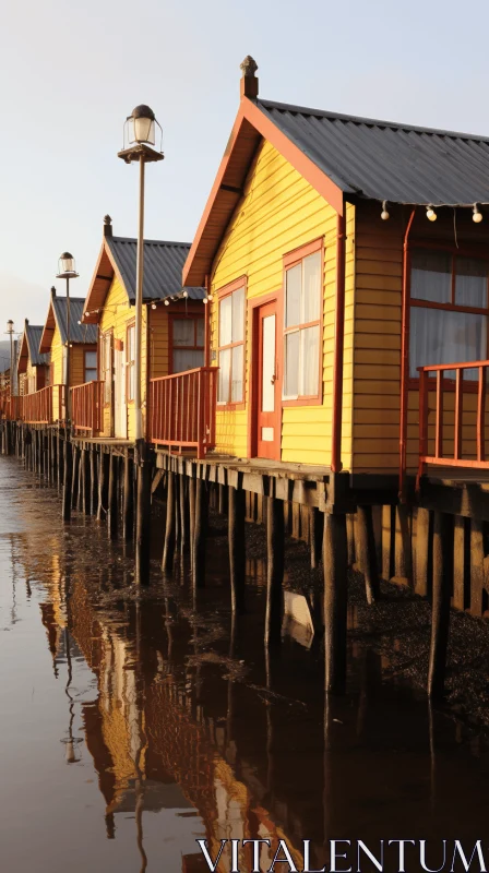 Captivating Wooden Homes in Yellow and Orange | Jesús Meneses del Barco AI Image