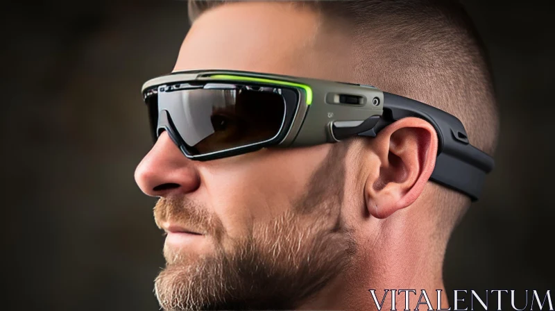 Futuristic Augmented Reality Glasses Portrait AI Image