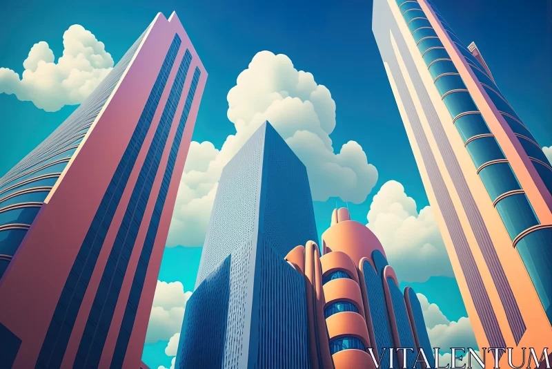 Futuristic Cityscape Inspired by Retro Pop Art - Vibrant and Atmospheric AI Image