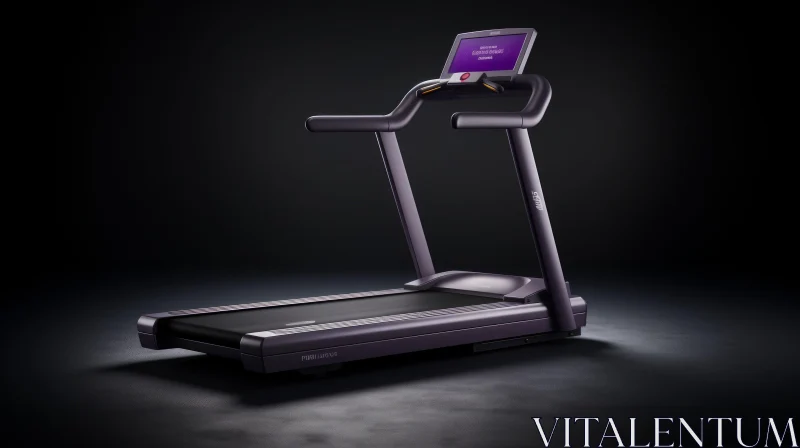 Modern Purple Treadmill with Touch Screen Display AI Image