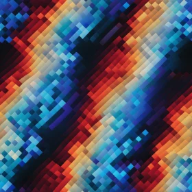 Pixelated Blue Orange Red Gradient Pattern
