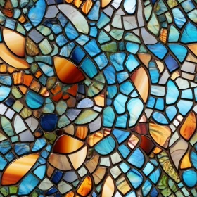 Stained Glass Mosaic Texture in Blue and Green