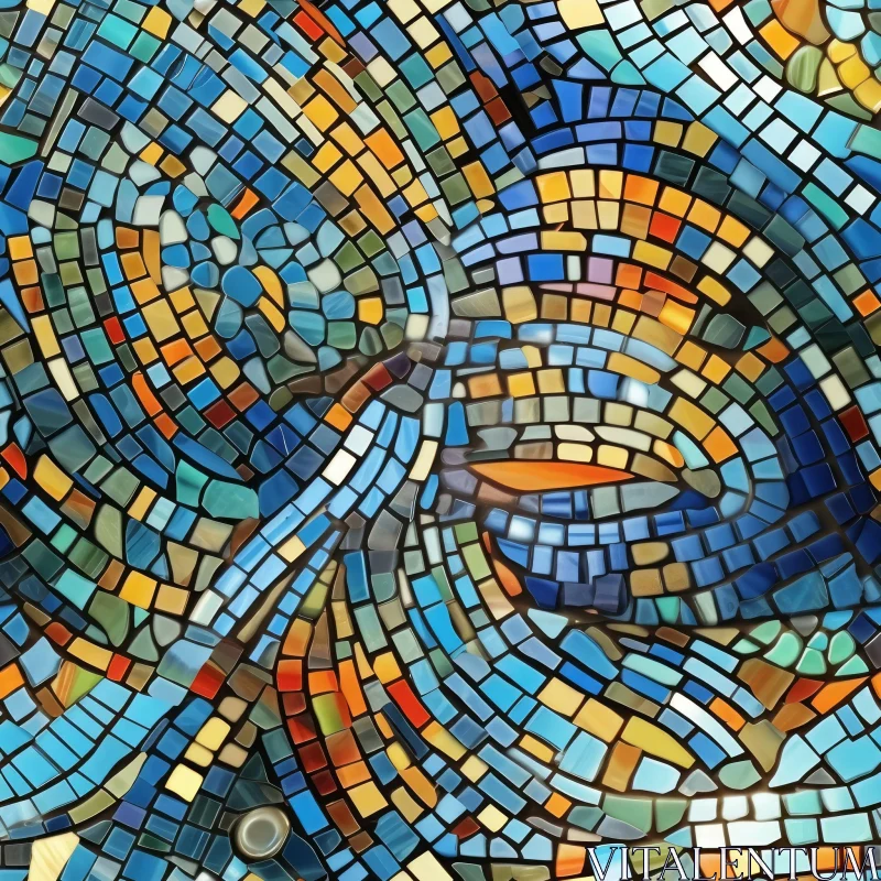 Colorful Fish Mosaic Artwork AI Image