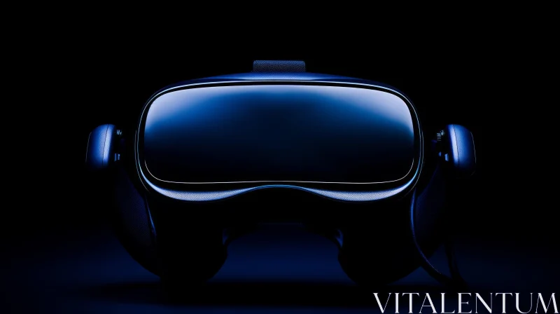 Glowing Blue Virtual Reality Headset | Futuristic Technology Concept AI Image