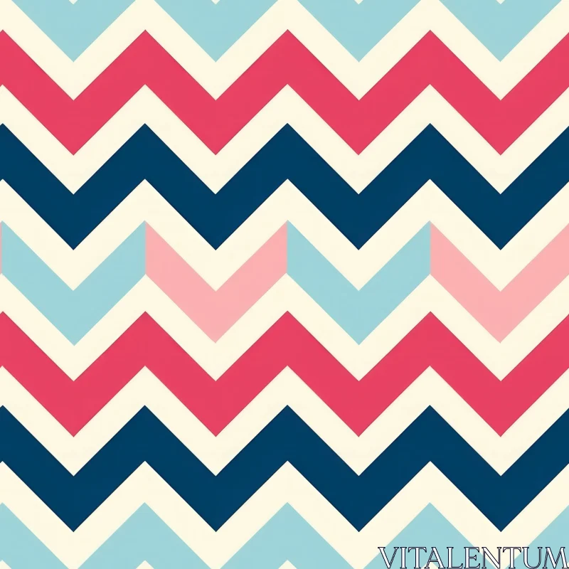 Blue Pink Navy Chevrons Seamless Pattern AI Image