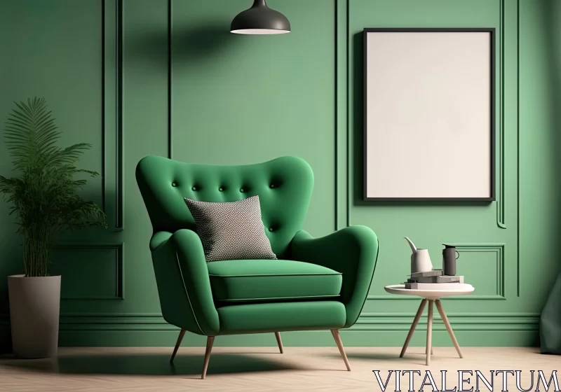 Green Furniture with Modern Design | Photorealistic Interior Concept AI Image