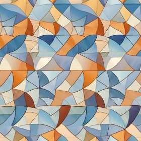 Blue Orange White Geometric Pattern