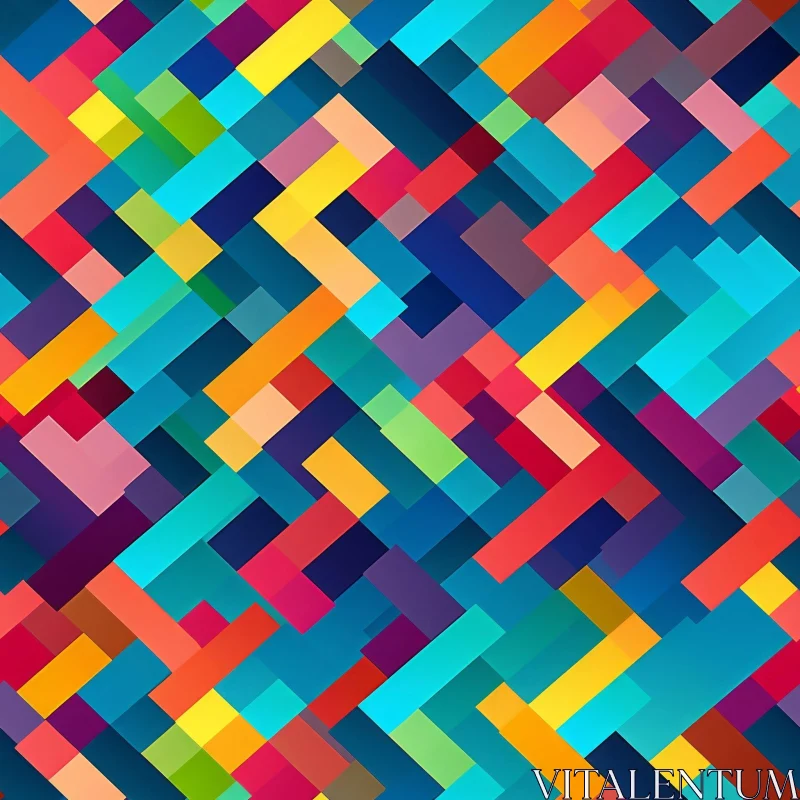 AI ART Colorful Abstract Geometric Pattern - Energy and Movement