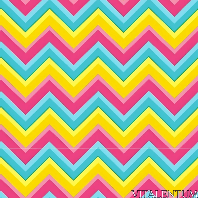 Colorful Zig Zag Stripes Pattern for Design Projects AI Image