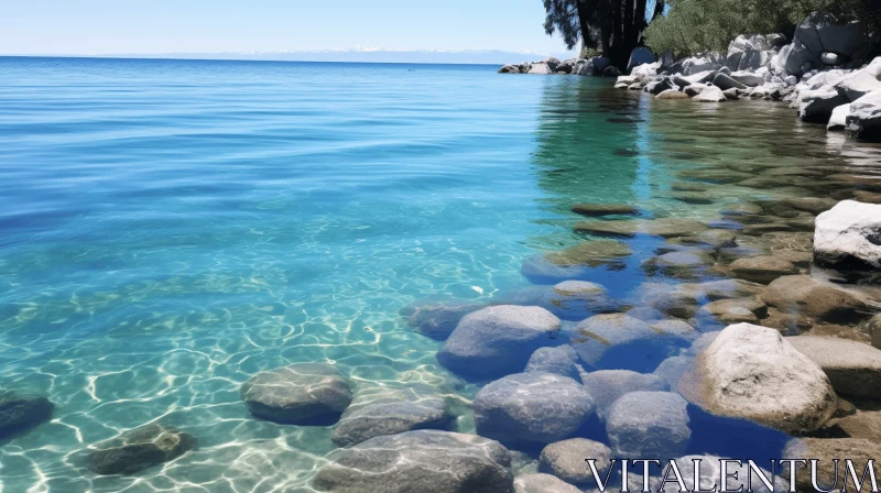 Serene Lake in California: A Captivating Nature Scene AI Image