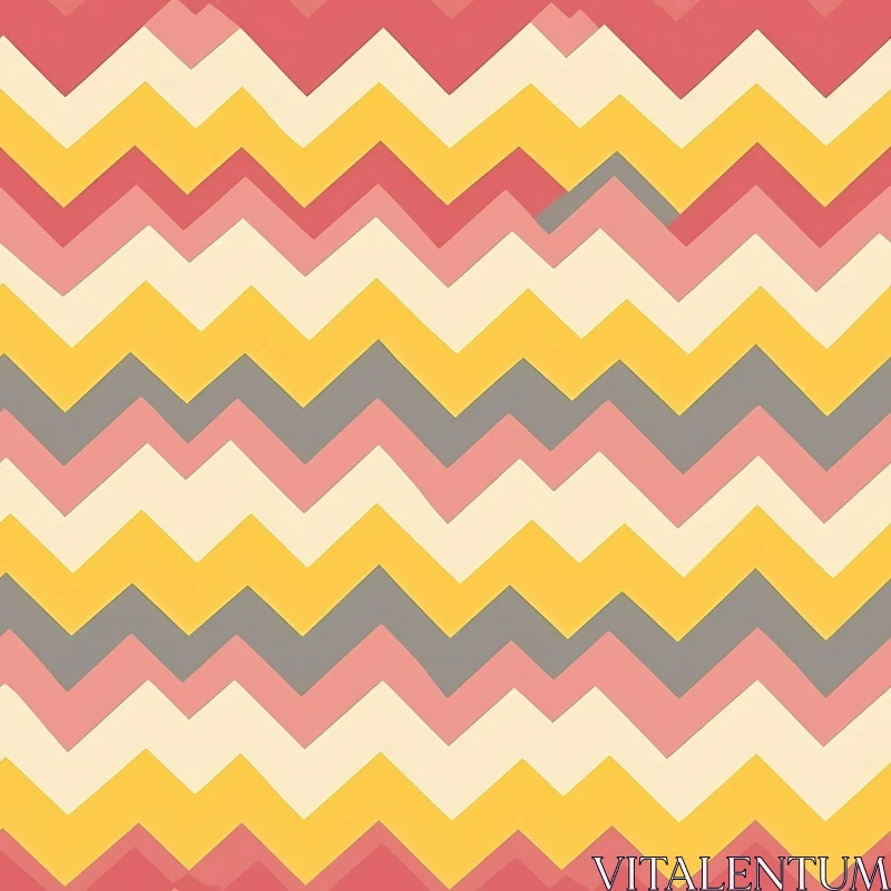 Zigzag Pink Yellow Gray Stripes Pattern AI Image