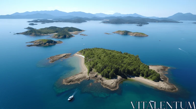 Captivating Aerial View of Islands in the Ocean | Marine Biology-inspired Art AI Image
