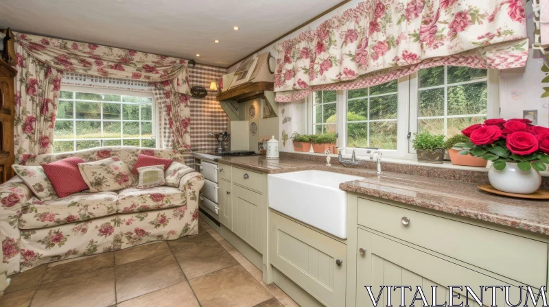 Cozy Country-Style Kitchen with Sitting Area
