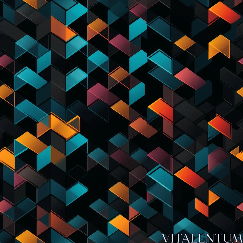 Futuristic Geometric 3D Cube Pattern AI Image