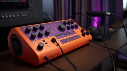 Innovative Analog Synthesizer - Control Knobs and Patch Cables