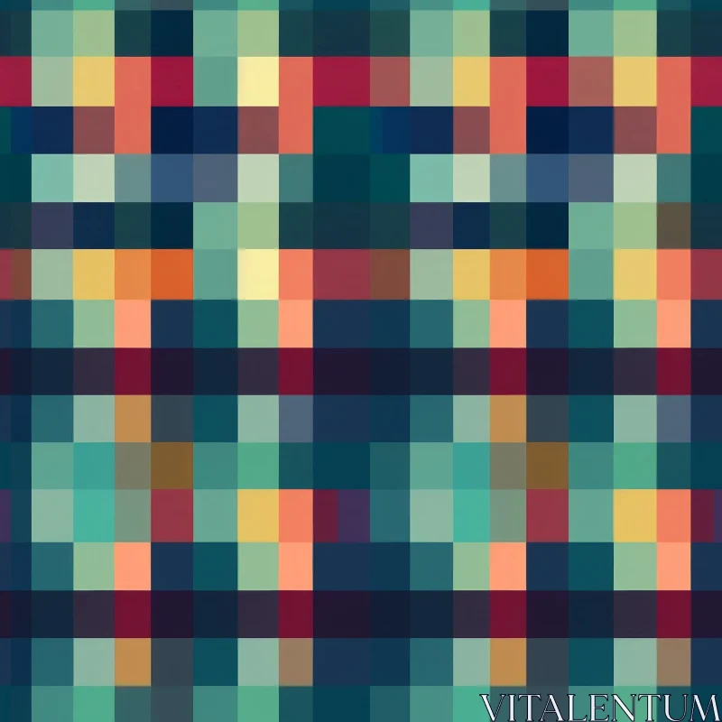 AI ART Pixel Pattern - Retro Multicolored Design