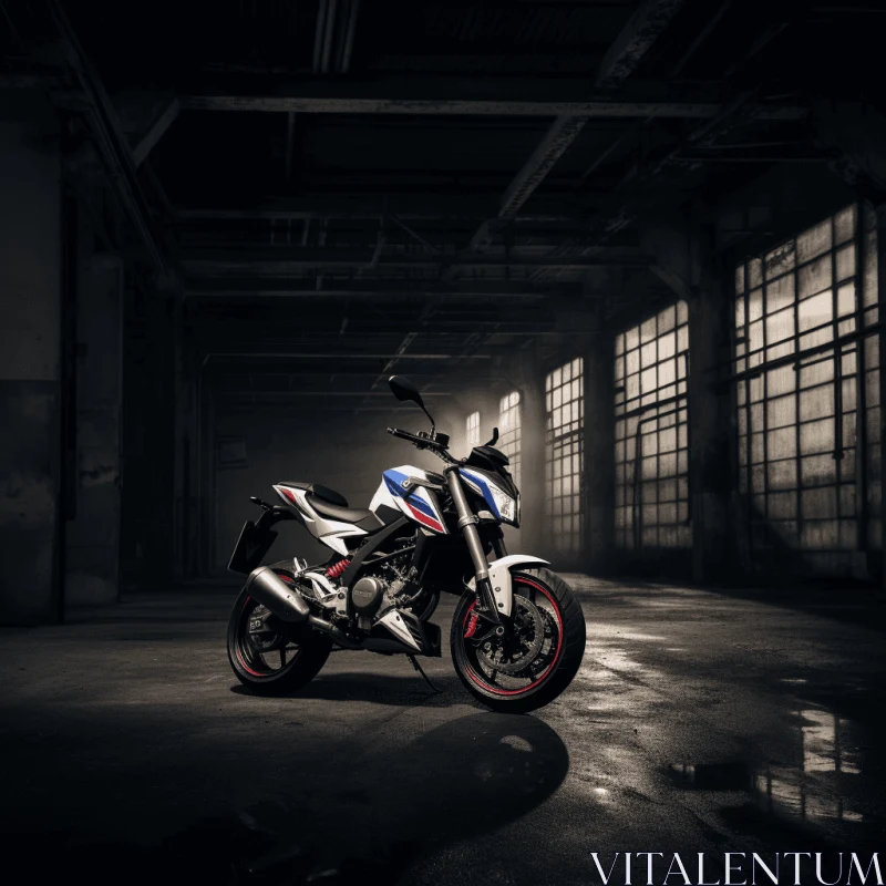 Captivating Motorbike in a Dark Garage - 8k Resolution AI Image
