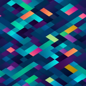 Dark Blue Geometric Pattern with Multicolored Rhombi