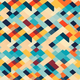Dynamic Geometric Pattern in Blue, Orange, Yellow