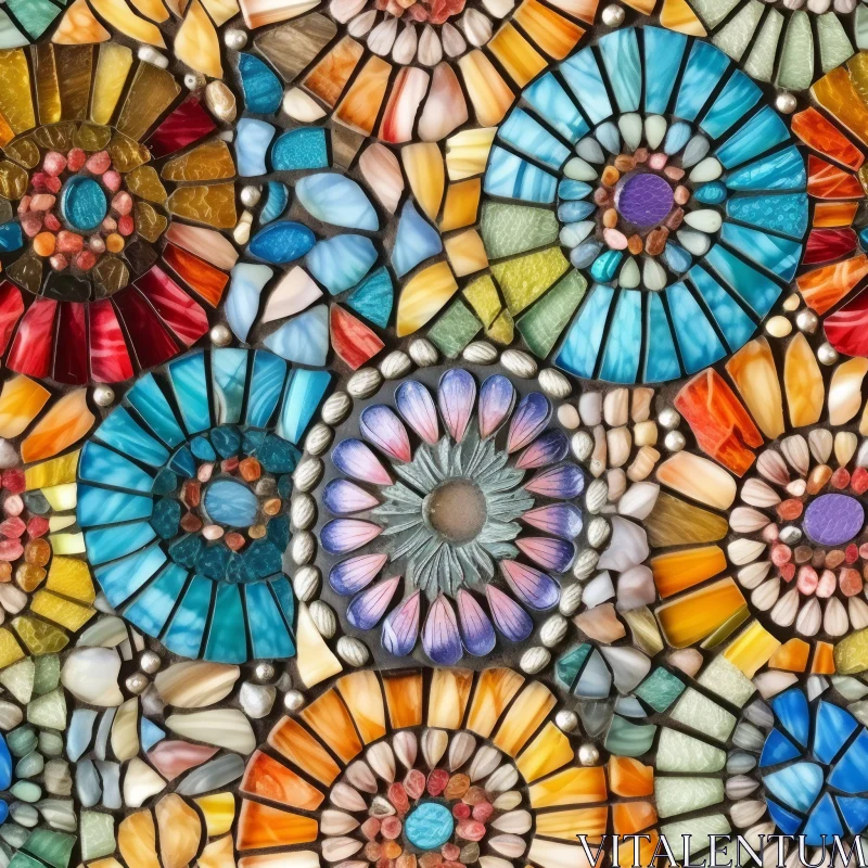Intricate Glass Mosaic Artwork AI Image