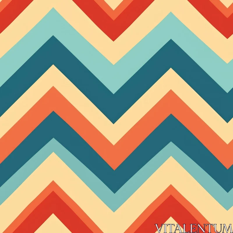 Retro 70s Zig Zag Pattern | Memphis Design Influence AI Image