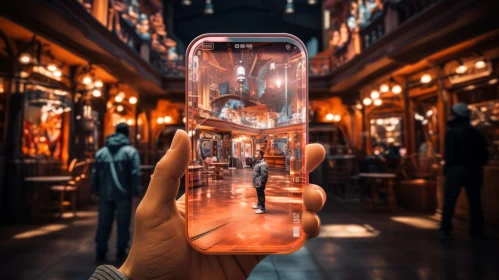 Transparent Smartphone 3D Room Image