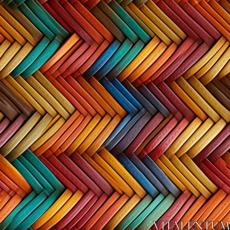 AI ART Colorful Wicker Basket Pattern - Seamless Background Design