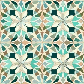 Kaleidoscopic Floral Geometric Pattern