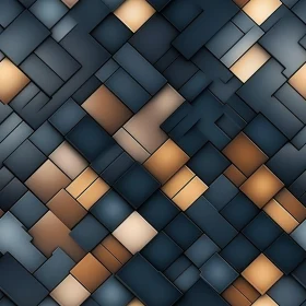 Modern Geometric Pattern - Blue and Brown Squares
