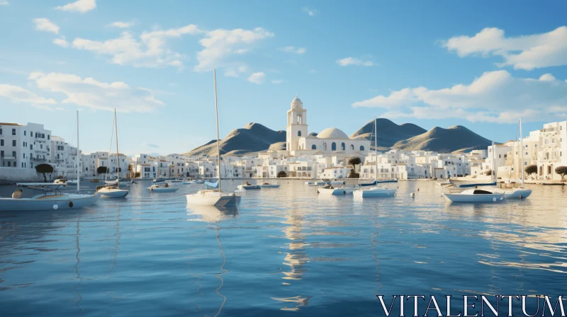 Serene City by the Ocean: Greek-inspired Architecture and Minoan Art AI Image