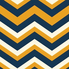 Yellow and White Chevron Pattern on Blue Background