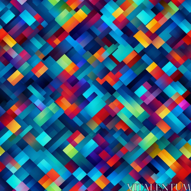 AI ART Colorful Squares and Rectangles Pattern