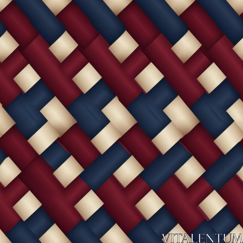 AI ART Red White Blue Diagonal Stripes Pattern