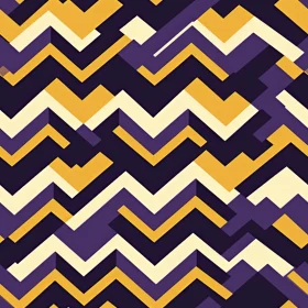 Retro Geometric Chevrons Pattern in Yellow and Purple