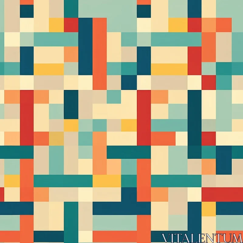 AI ART Colorful Pixel Pattern - Geometric Design