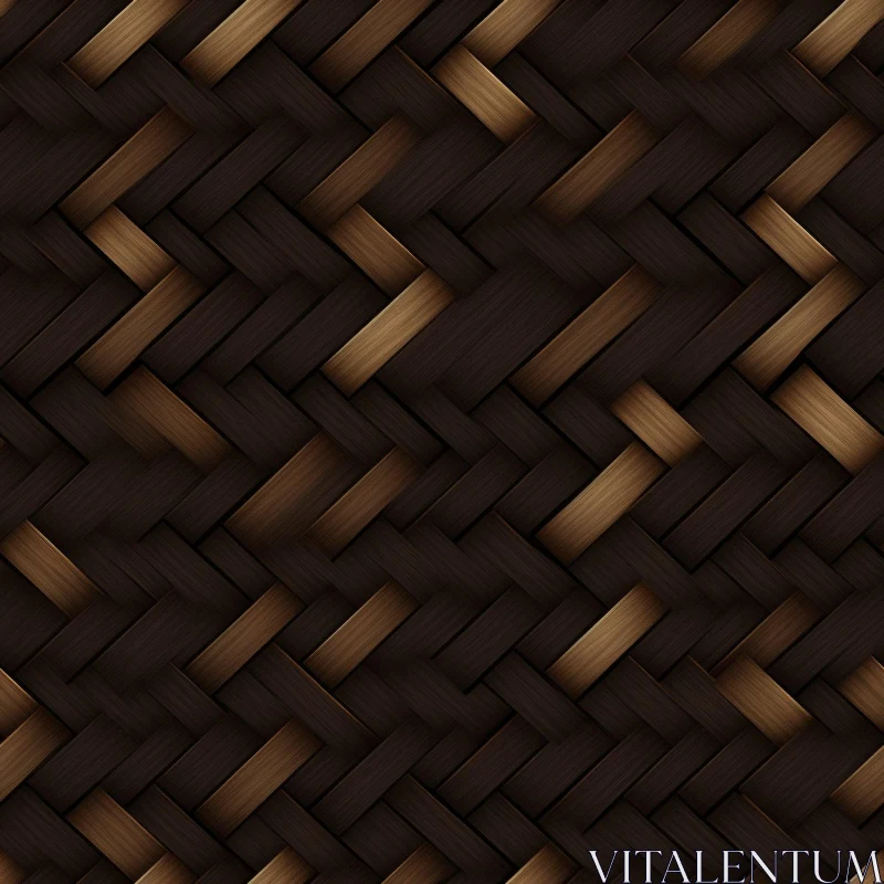 Dark Brown Woven Basket Texture | Seamless Pattern AI Image