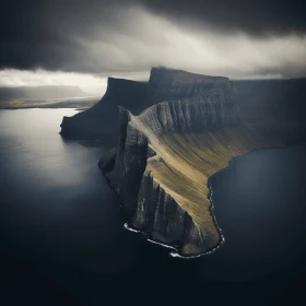 Enigmatic Mountainous Landscape Emerging from the Ocean