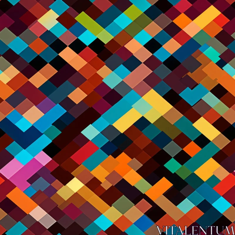 AI ART Multicolor Pixel Abstract Geometric Pattern Background