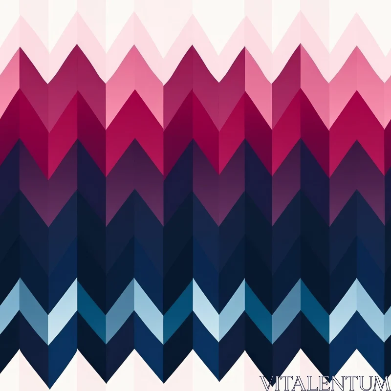 Pink and Blue Chevron Geometric Pattern AI Image