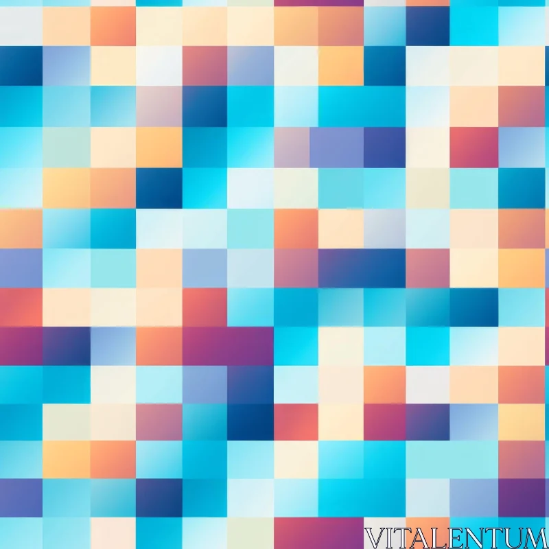Pixelated Blue Orange Purple Pattern AI Image