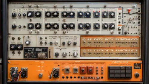 Vintage Analog Synthesizer Panel - Sound Control Interface