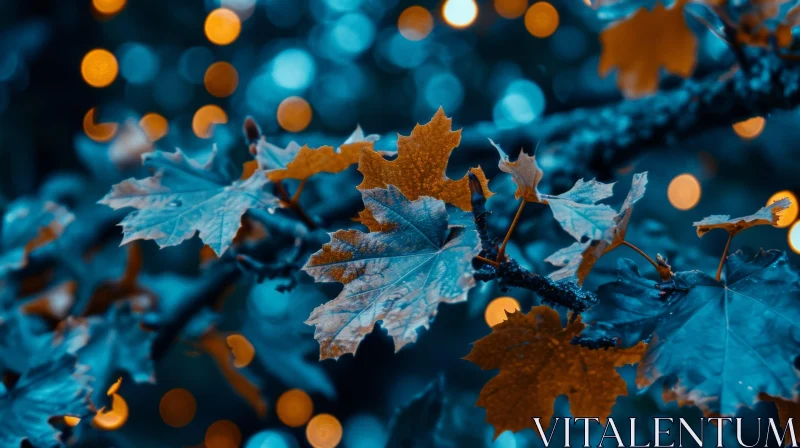 Autumn Maple Leaves: A Captivating Close-Up AI Image
