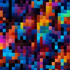 Pixelated Mosaic with Bright Colors - Chaotic Energy
