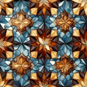Symmetrical Blue Geometric Pattern - Moroccan Tile Inspired