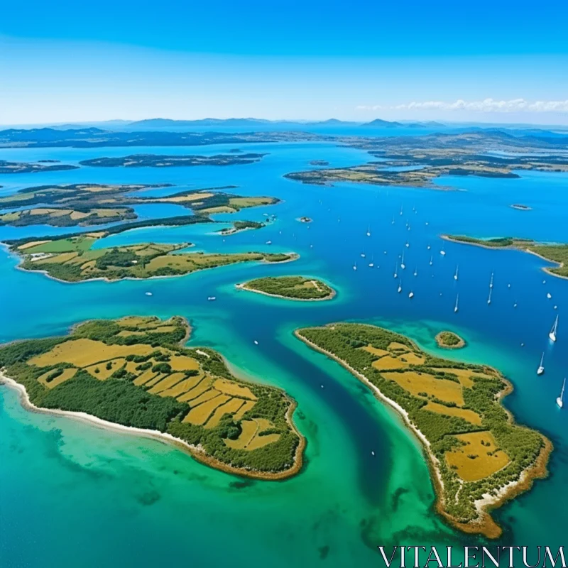 Aerial View of Outer Islands in New Zealand - Captivating Harbor Views AI Image