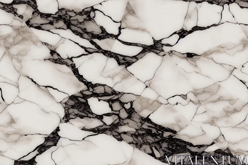 Baroque Energy: Bold and Fragmented Black and White Marble Texture AI Image