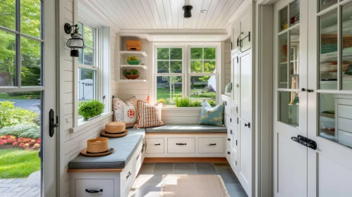 Inviting Mudroom with Seating and Storage | Modern Farmhouse Style