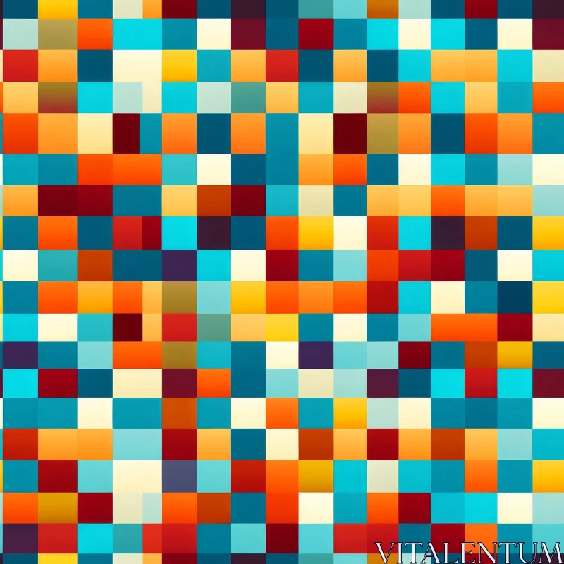 Colorful Pixel Pattern - Seamless Gradient Design AI Image