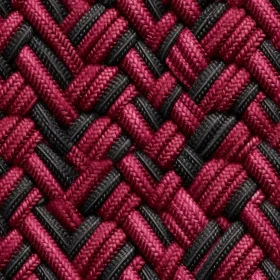 Detailed Red and Black Braided Rope Texture