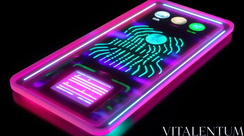 Futuristic Transparent Glass Smartphone with Neon Glow AI Image